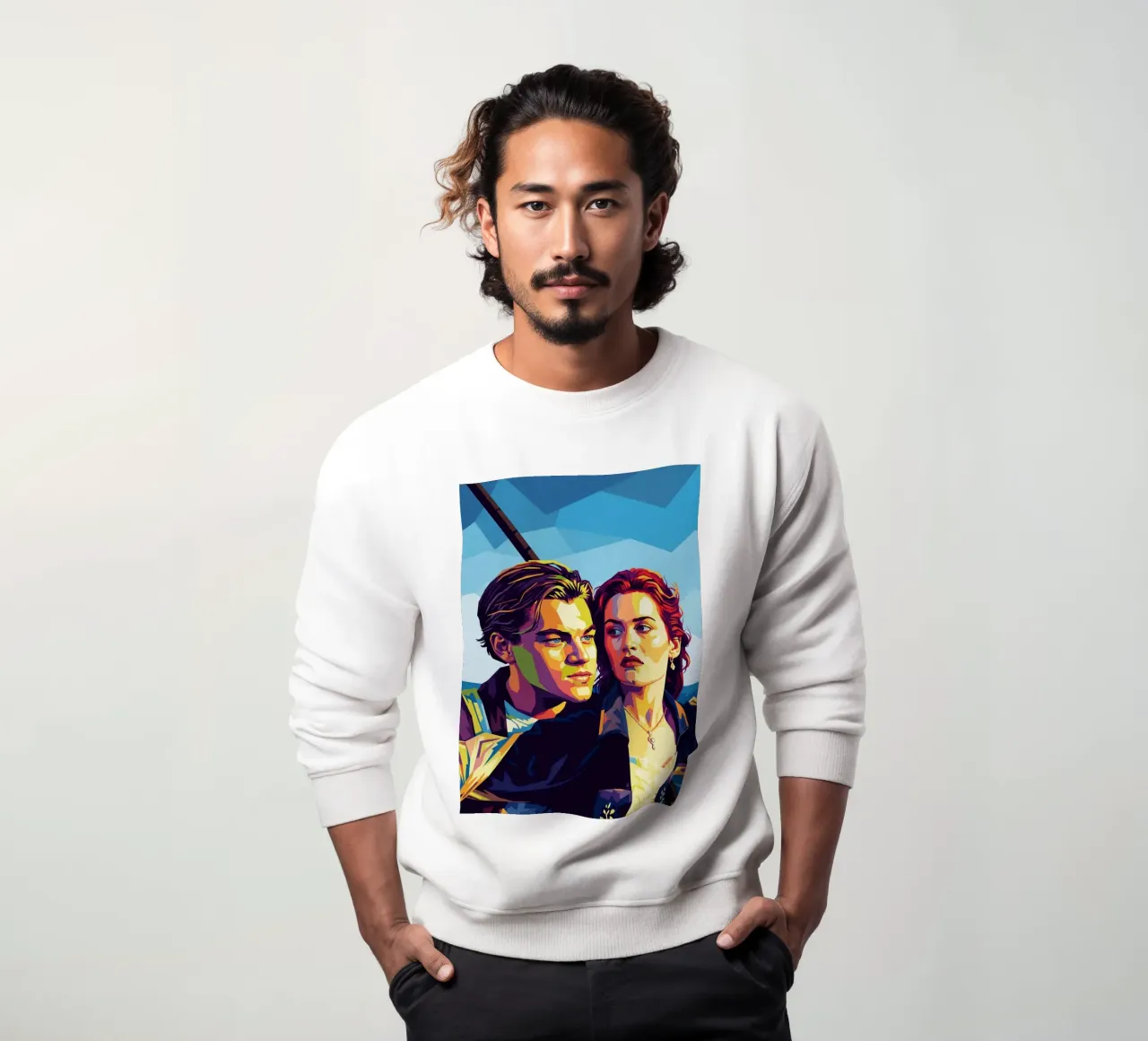 Titanic - Ritratto pop art di Leonardo Dicaprio e Kate Winslet felpa da Hantamrata