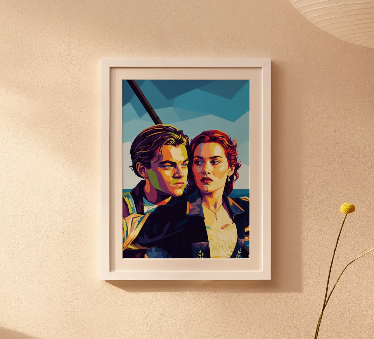 Titanic - Leonardo Dicaprio and Kate Winslet pop art portrai poster by Hantamrata