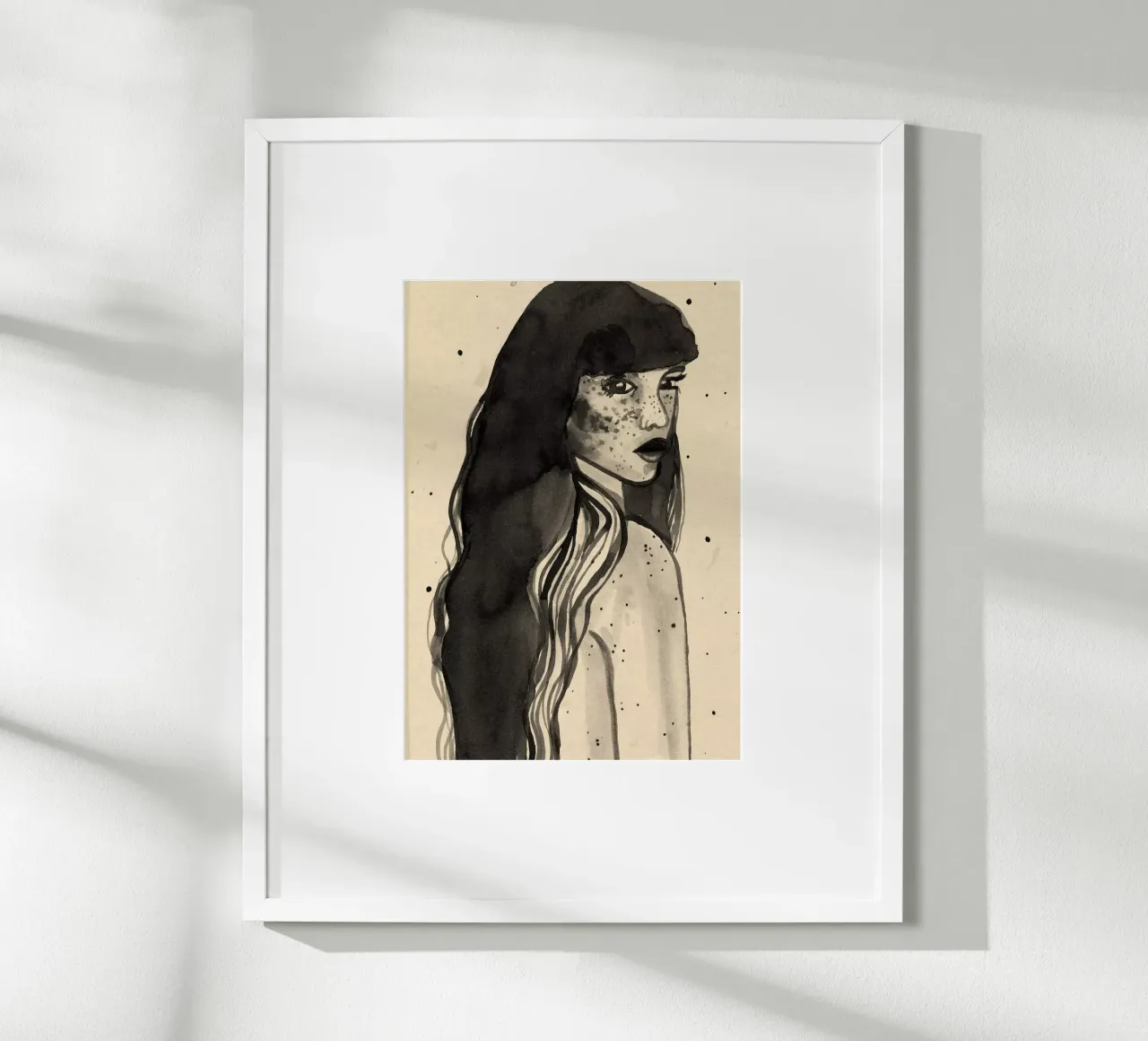 Dame met lang haar hahnemühle van Raissa Oltmanns