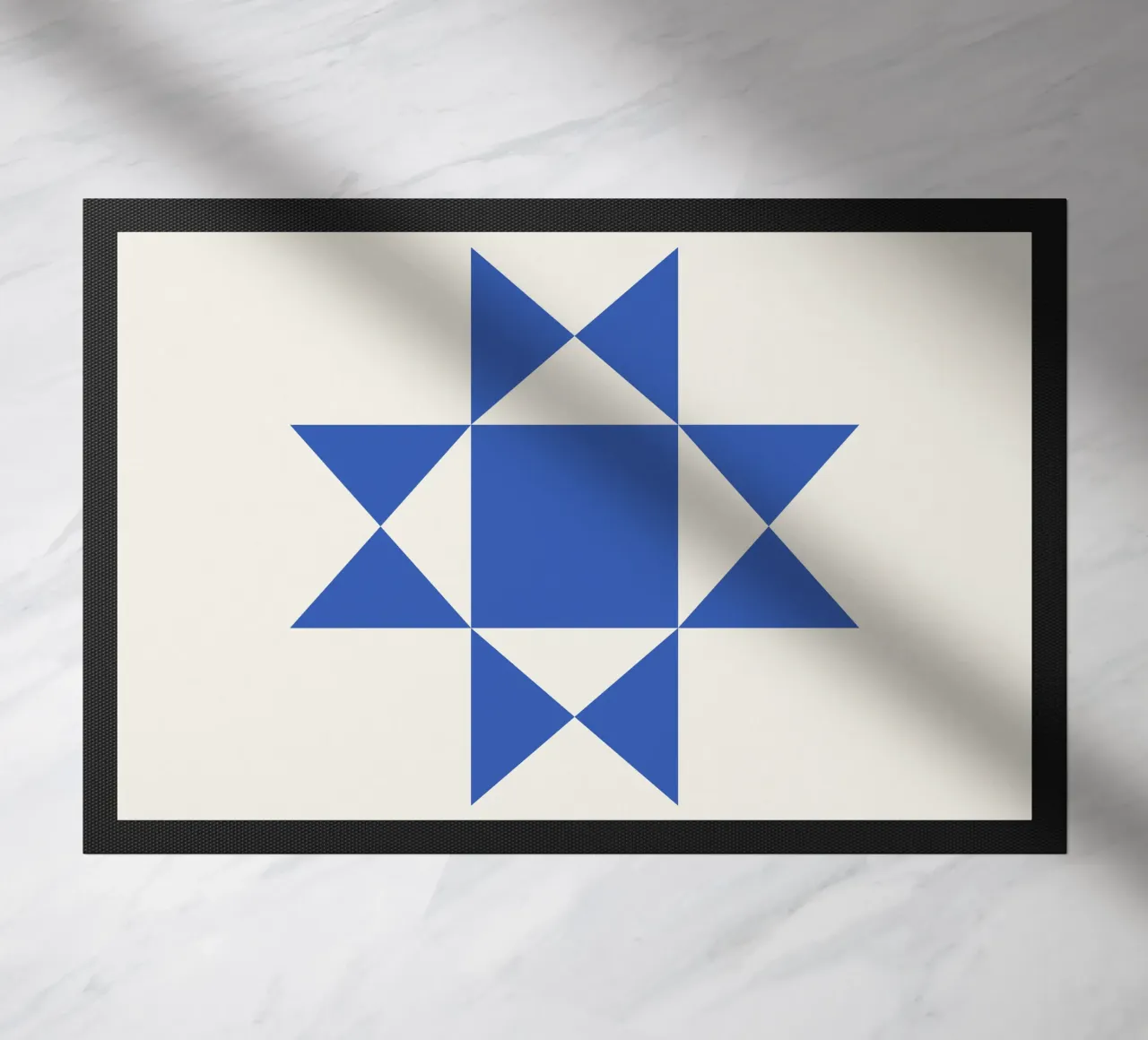 Blue Abstract Pattern doormat by Paigaam Studio