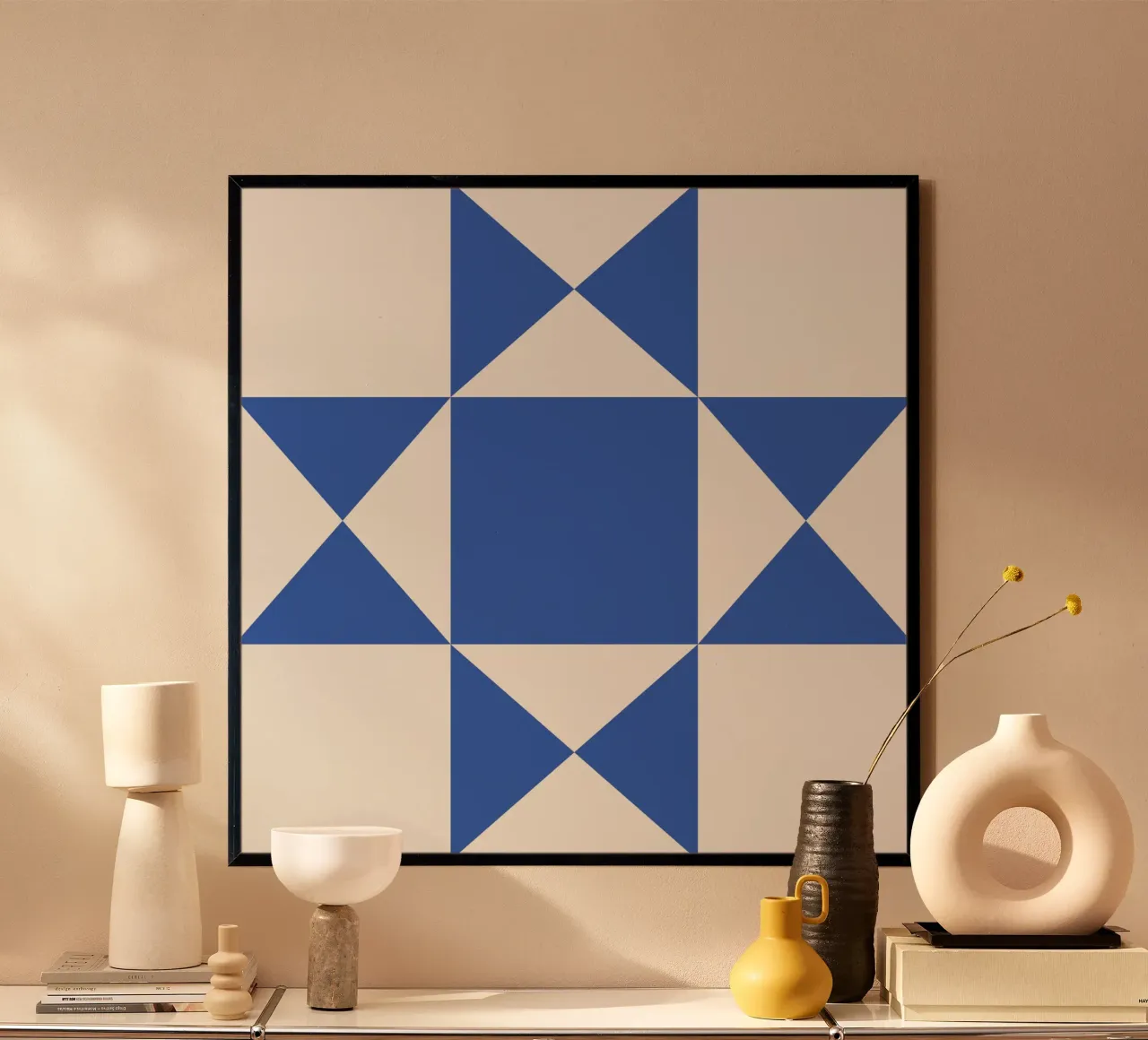 Blue Abstract Pattern poster by Paigaam Studio