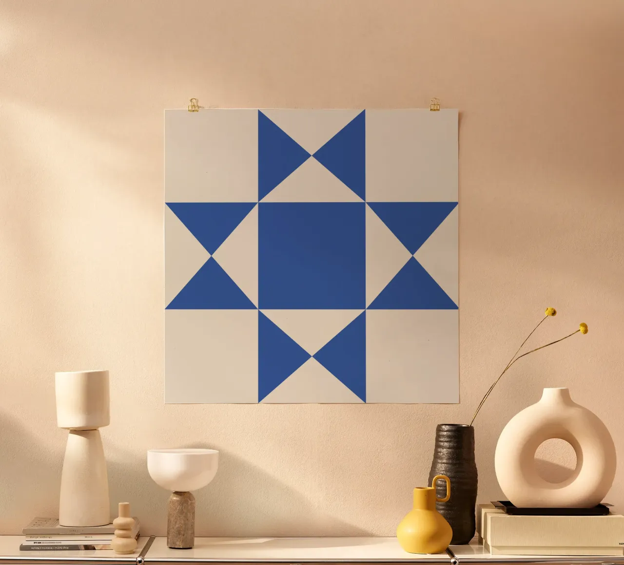 Blue Abstract Pattern poster by Paigaam Studio