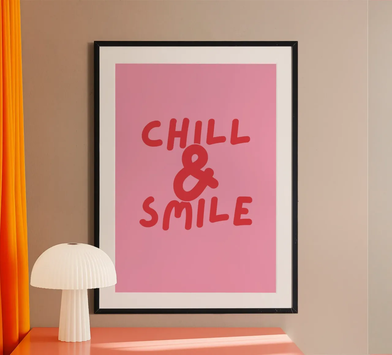 Chill & Smile poster con telaio in plastica da DigiWunderwerk