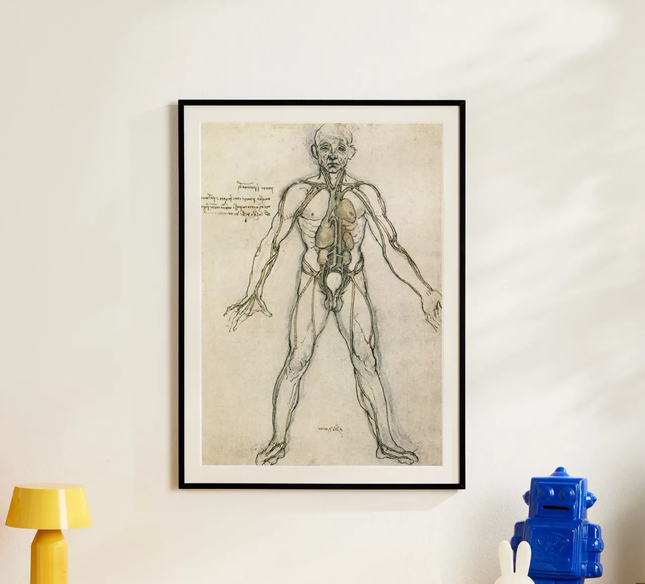Studio di anatomia di Leonardo da Vinci poster con telaio in plastica da James McIntosh
