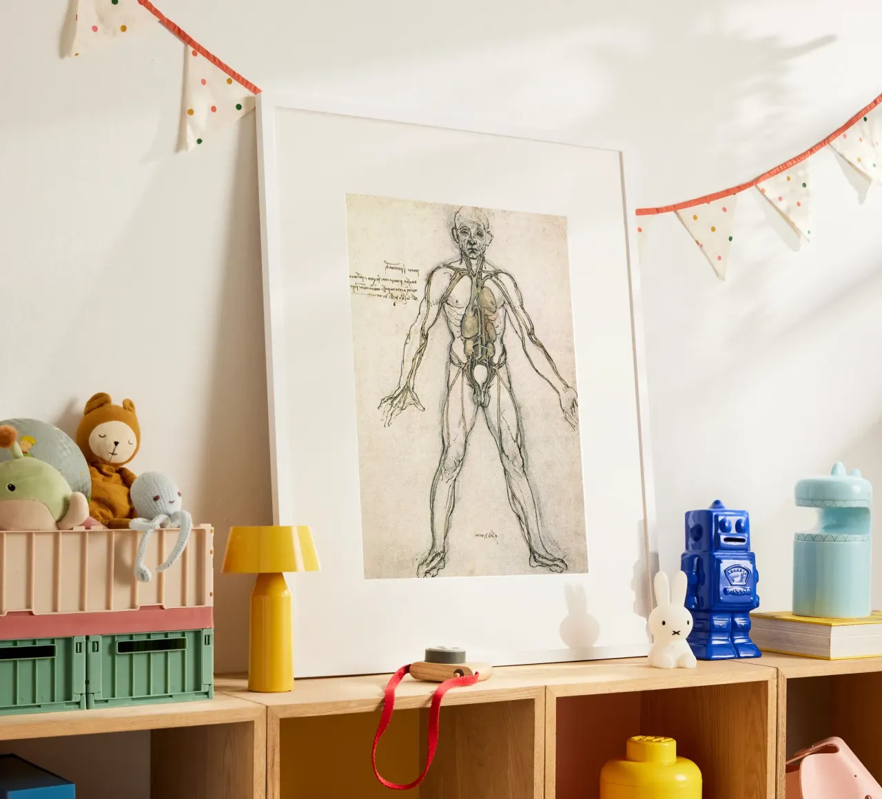 Studio di anatomia di Leonardo da Vinci poster con telaio in plastica da James McIntosh