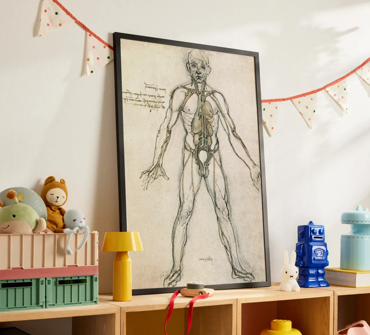 Studio di anatomia di Leonardo da Vinci poster con telaio in plastica da James McIntosh