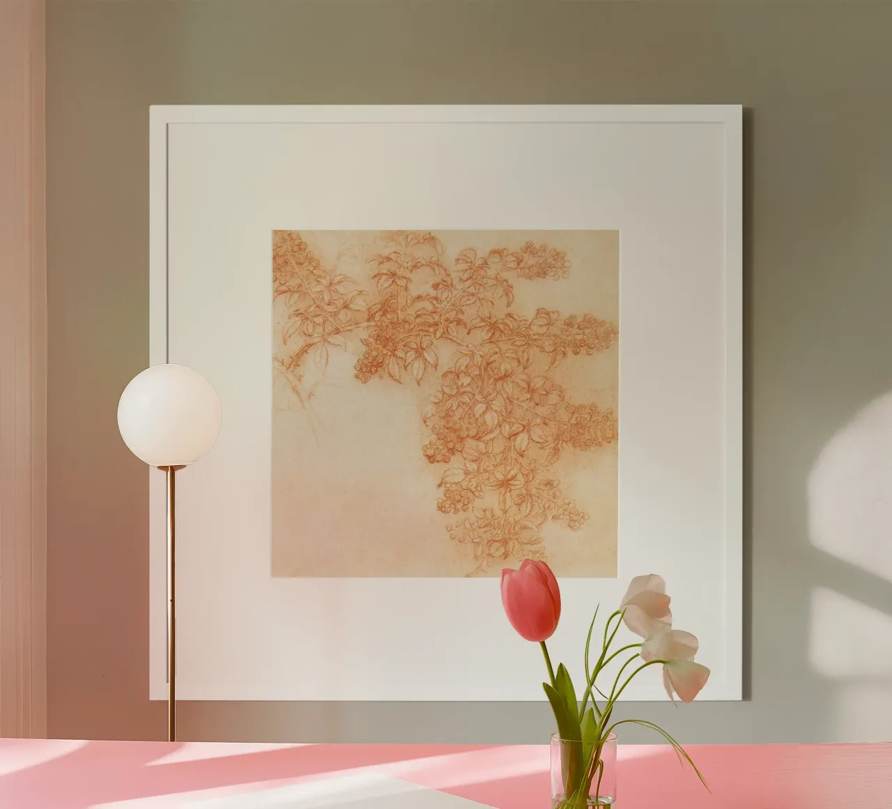 Disegni di piante di Leonardo da Vinci poster con telaio in alluminio da James McIntosh