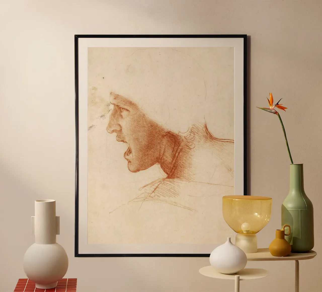 Testa di guerriero di Leonardo da Vinci poster da James McIntosh