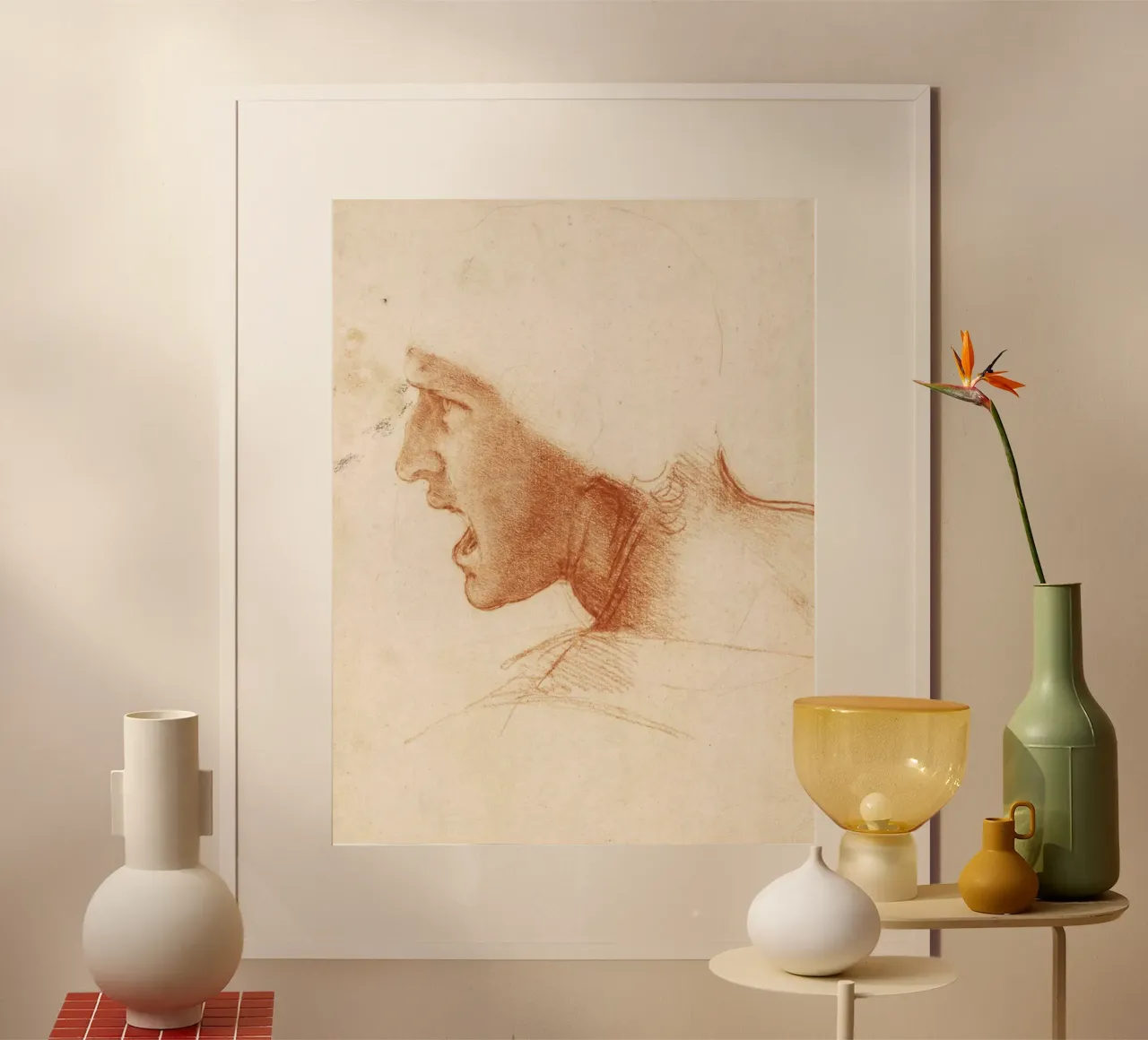 Testa di guerriero di Leonardo da Vinci poster da James McIntosh