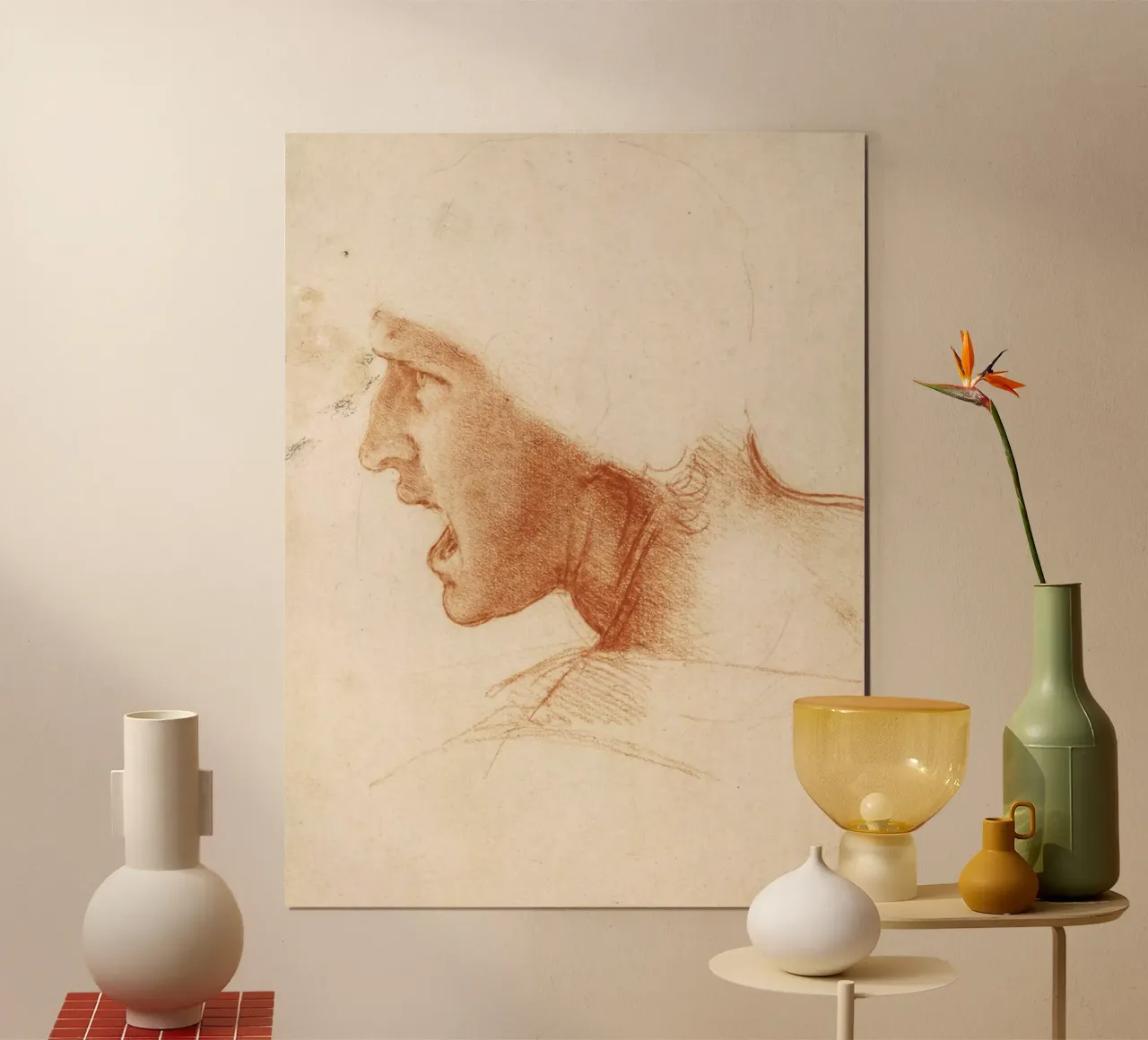 Testa di guerriero di Leonardo da Vinci poster da James McIntosh