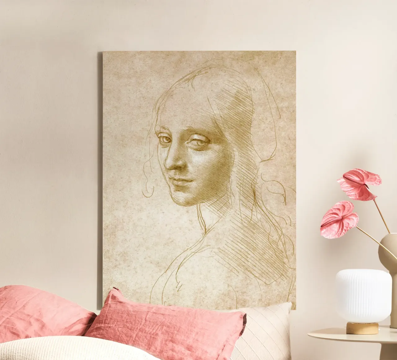 Testa di donna di Leonardo da Vinci l tela con Cornice a cassetta da James McIntosh
