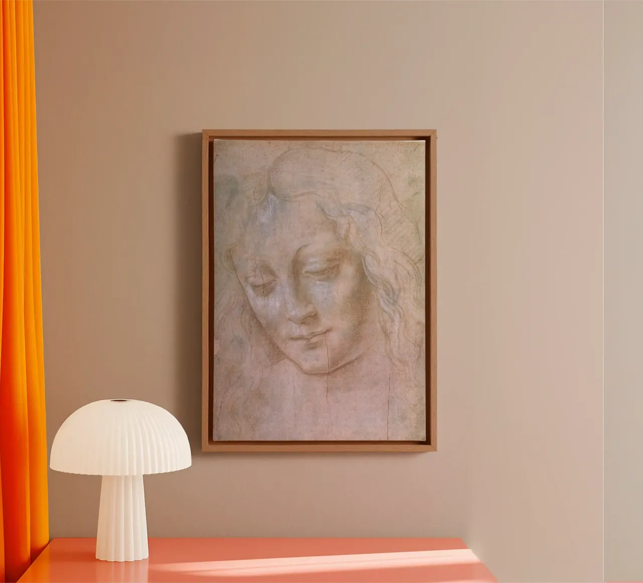 Testa di donna di Leonardo da Vinci tela con Cornice a cassetta da James McIntosh