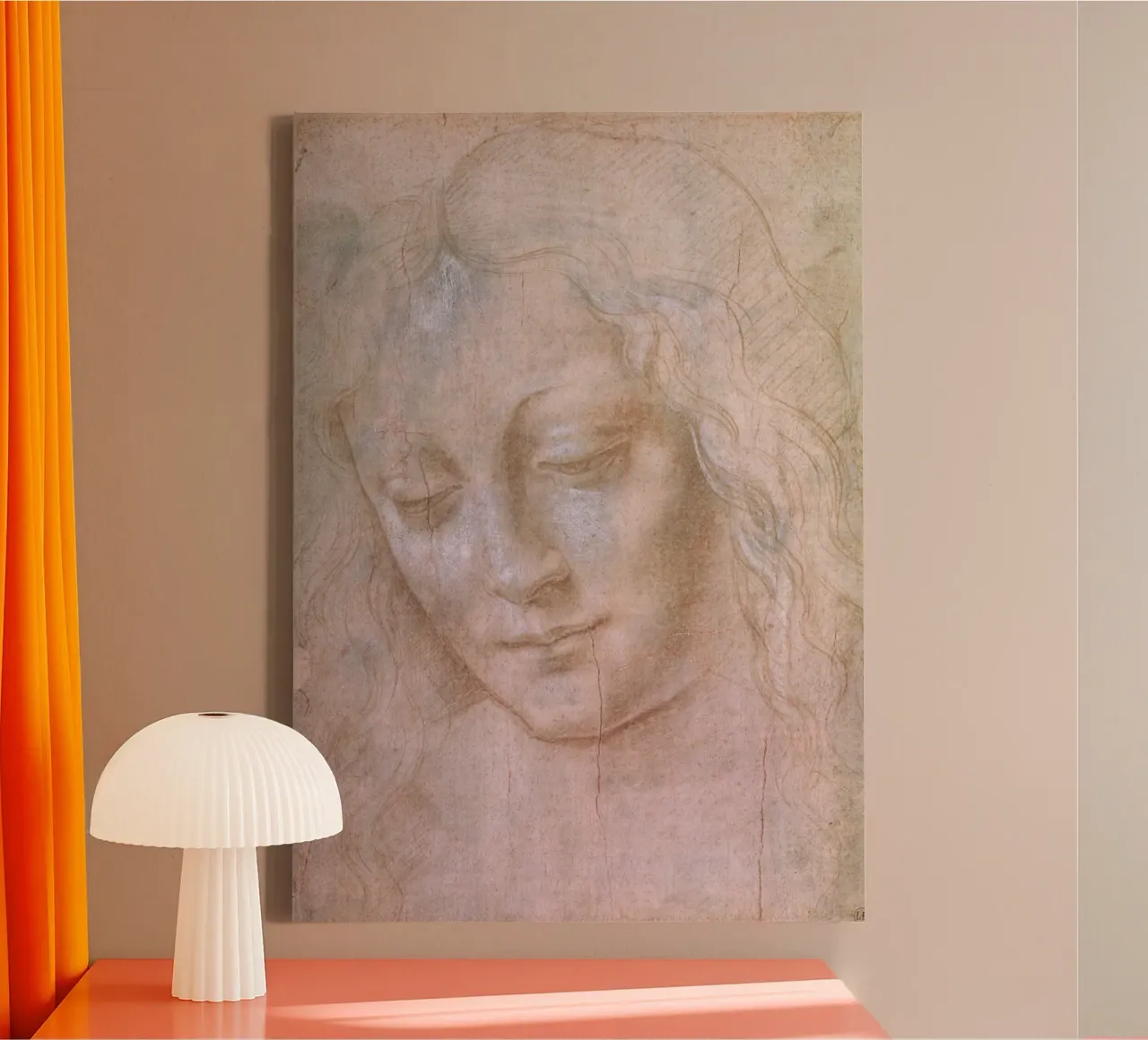 Testa di donna di Leonardo da Vinci tela con Cornice a cassetta da James McIntosh