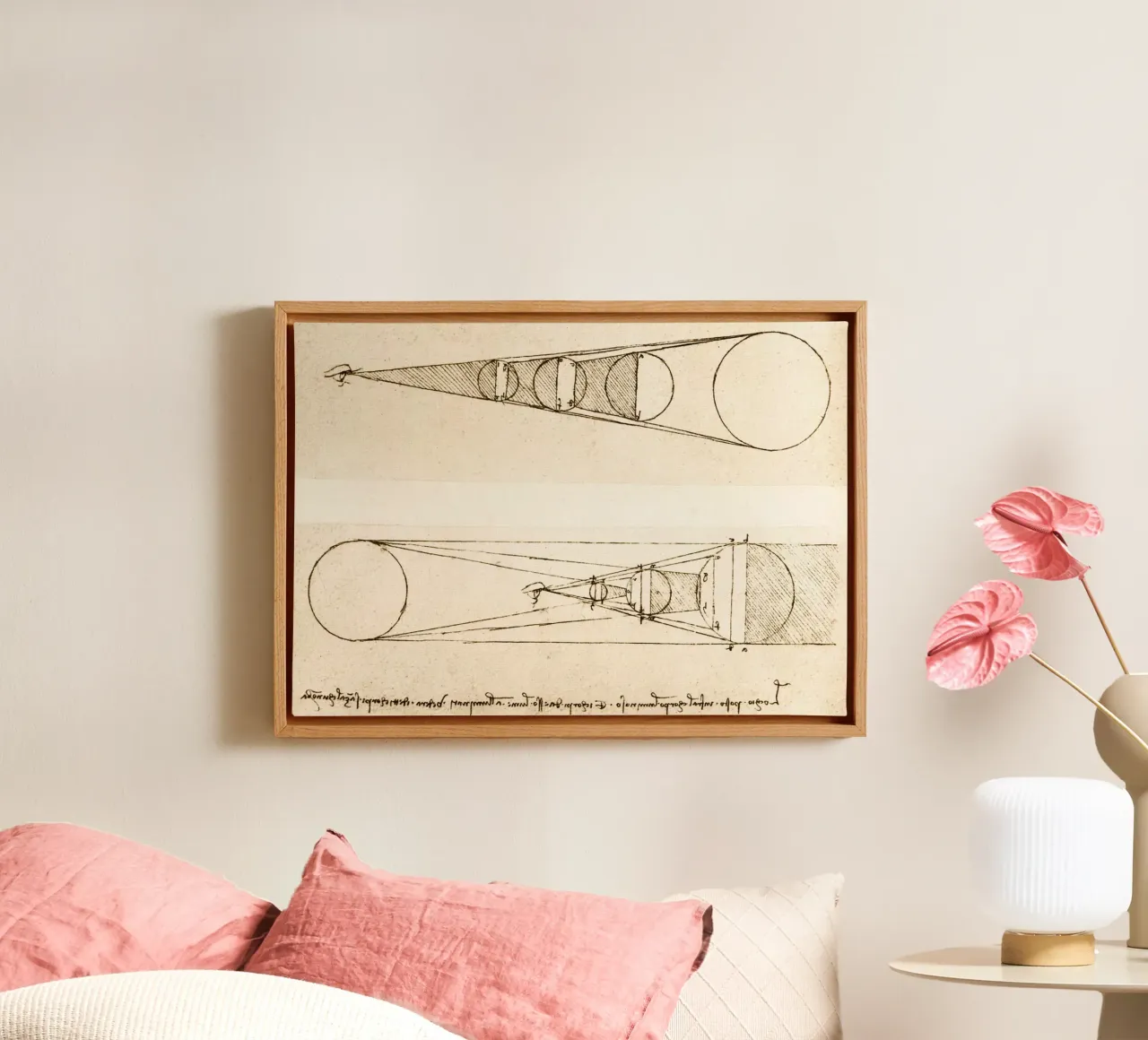 Lighting mechanism by Leonardo da Vinci canvas with Floater frame by James McIntosh