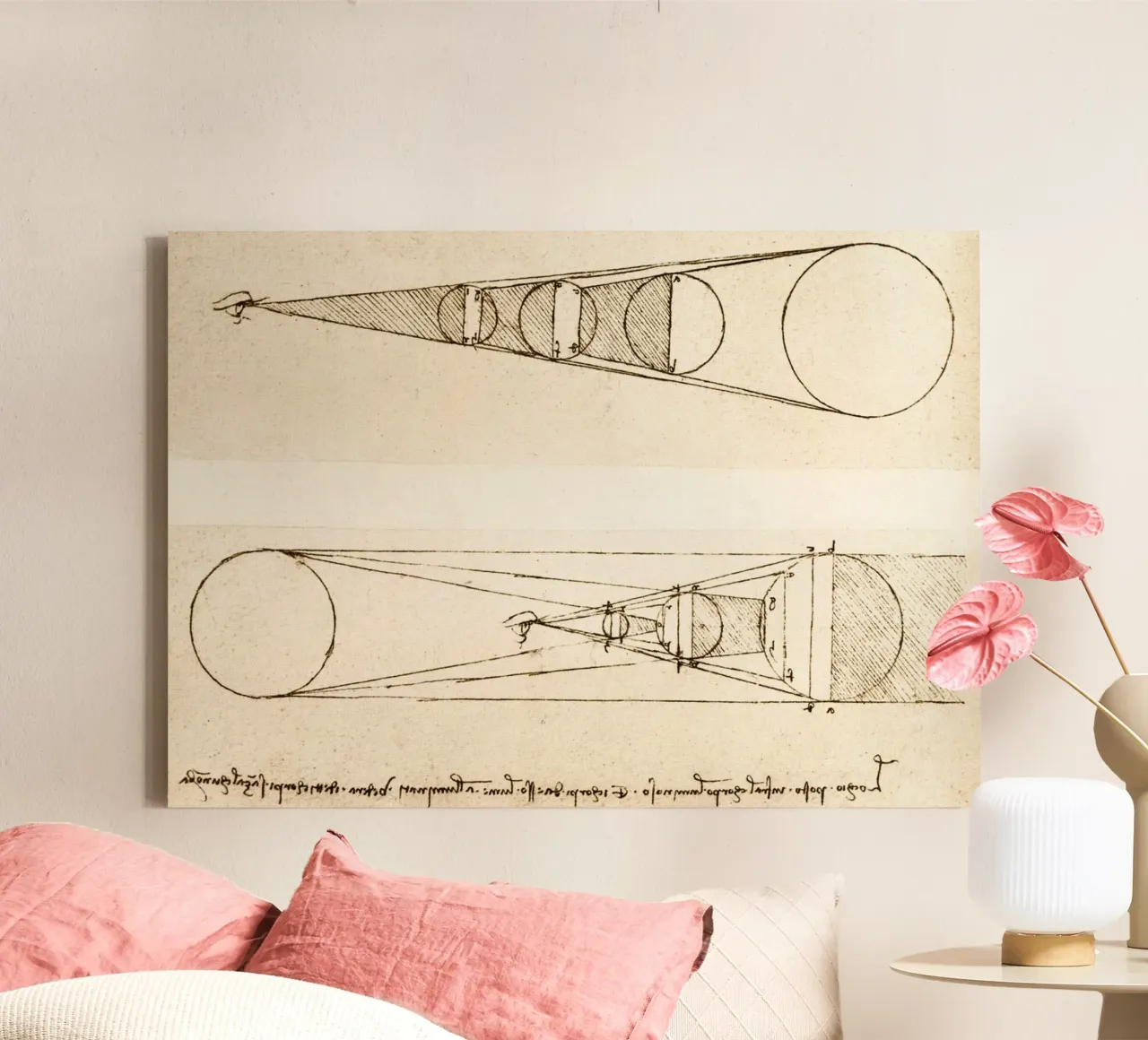 Lighting mechanism by Leonardo da Vinci canvas with Floater frame by James McIntosh