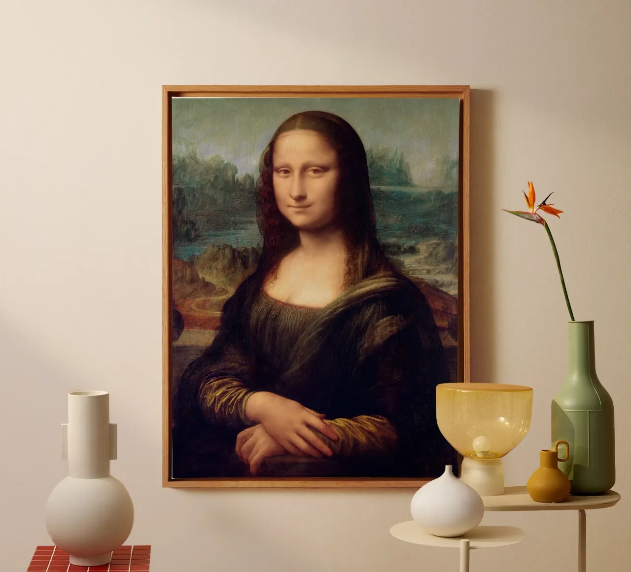 Mona Lisa by Leonardo da Vinci tela con Cornice a cassetta da James McIntosh