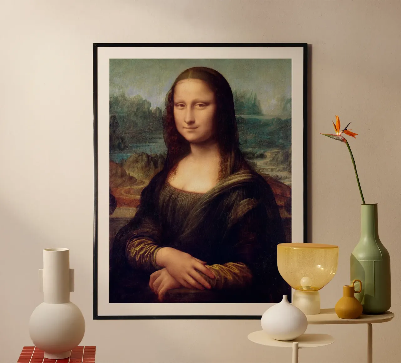 Mona Lisa by Leonardo da Vinci poster con telaio in alluminio da James McIntosh