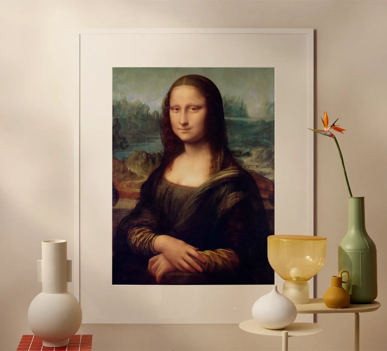 Mona Lisa by Leonardo da Vinci poster con telaio in alluminio da James McIntosh