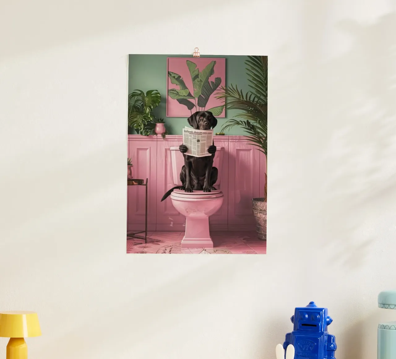 dog on toilet poster da chaodays