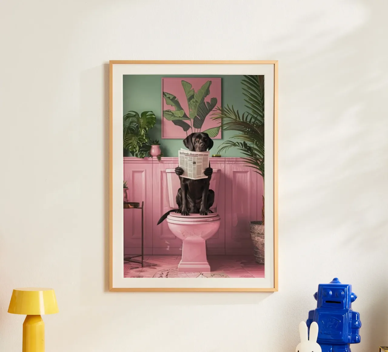 dog on toilet poster da chaodays
