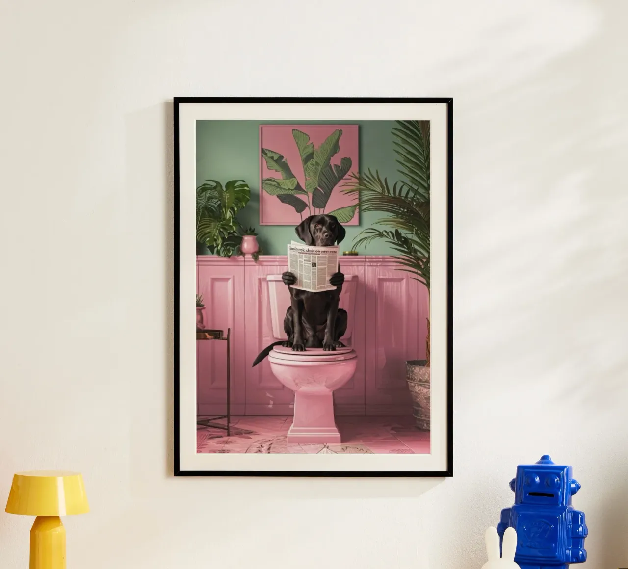 dog on toilet poster da chaodays