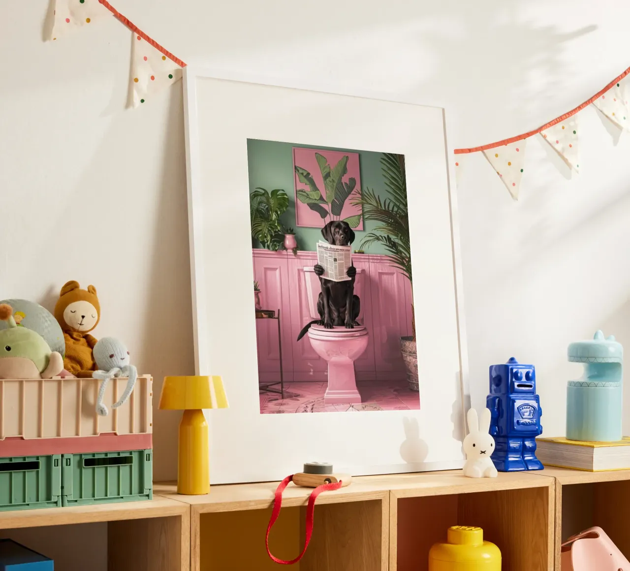 dog on toilet poster da chaodays