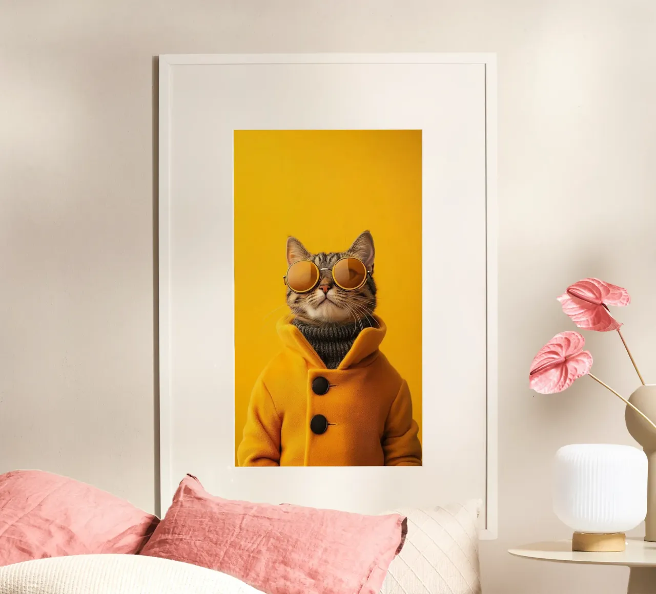 cat in yellow suit poster da chaodays