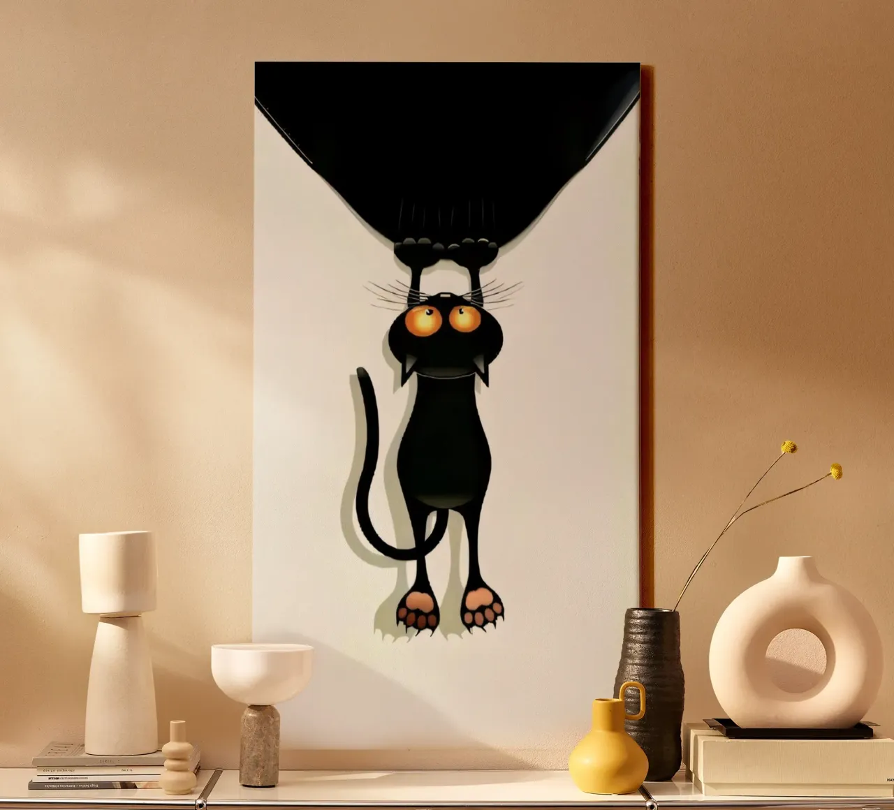 cat hold the black tela con Cornice a cassetta da throme