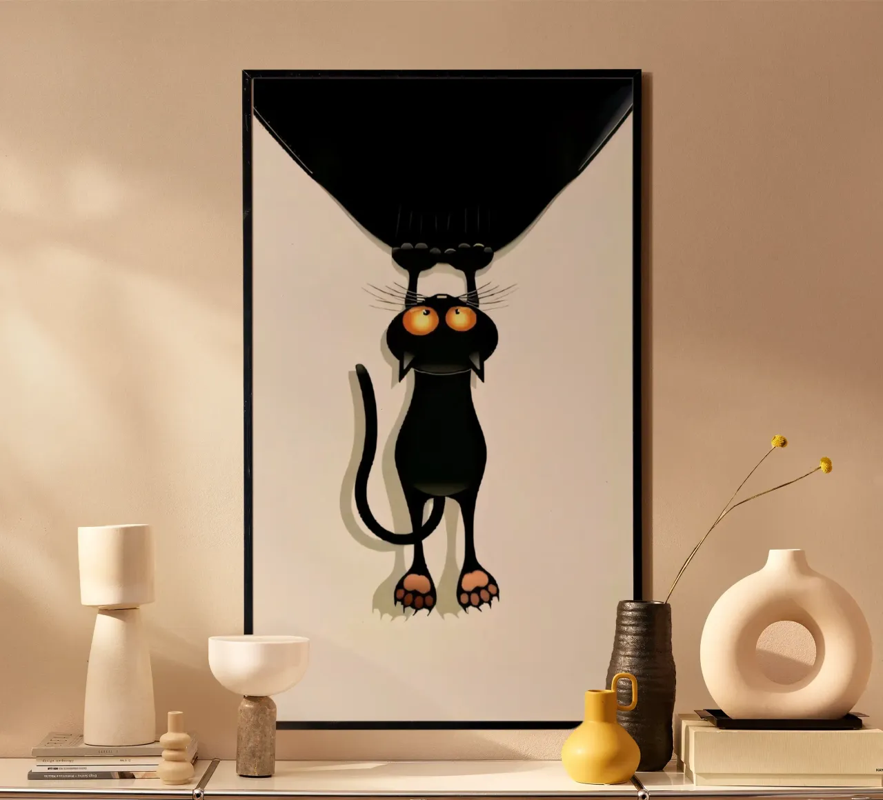 cat hold the black poster con telaio in alluminio da throme