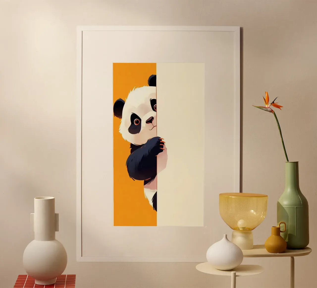 panda behind wall poster con telaio in alluminio da throme