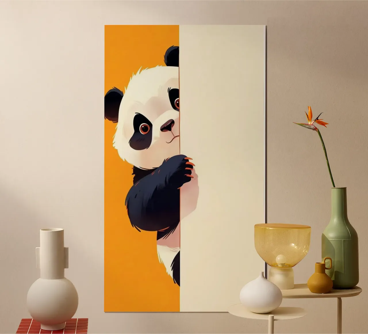 panda behind wall poster con telaio in alluminio da throme