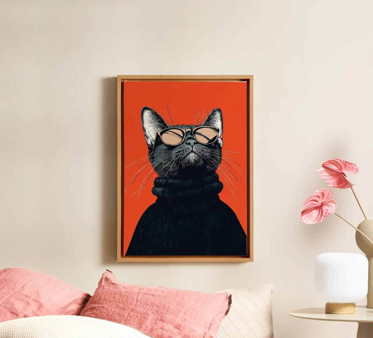 cat cool tela con Cornice a cassetta da chaodays