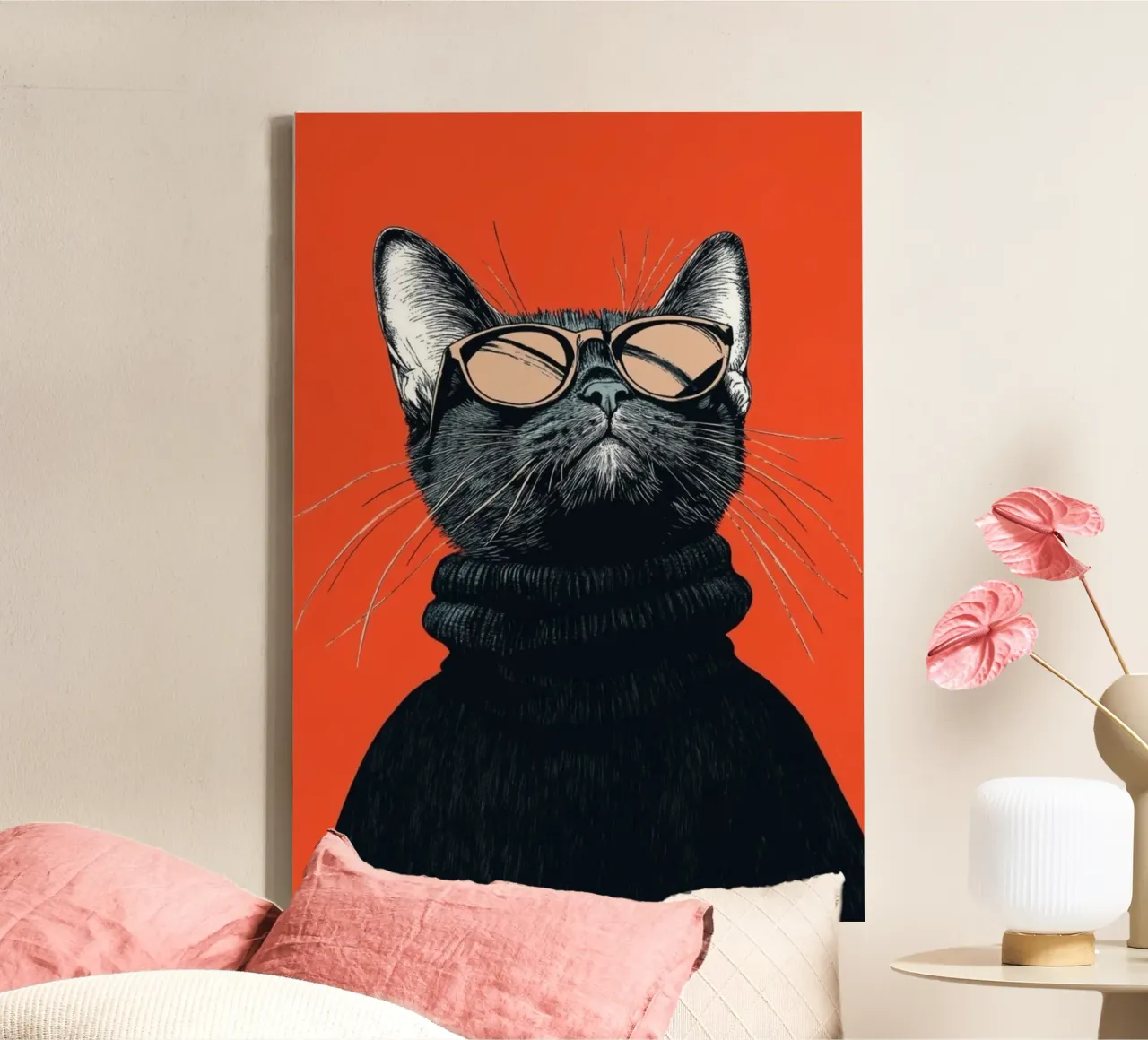cat cool tela con Cornice a cassetta da chaodays