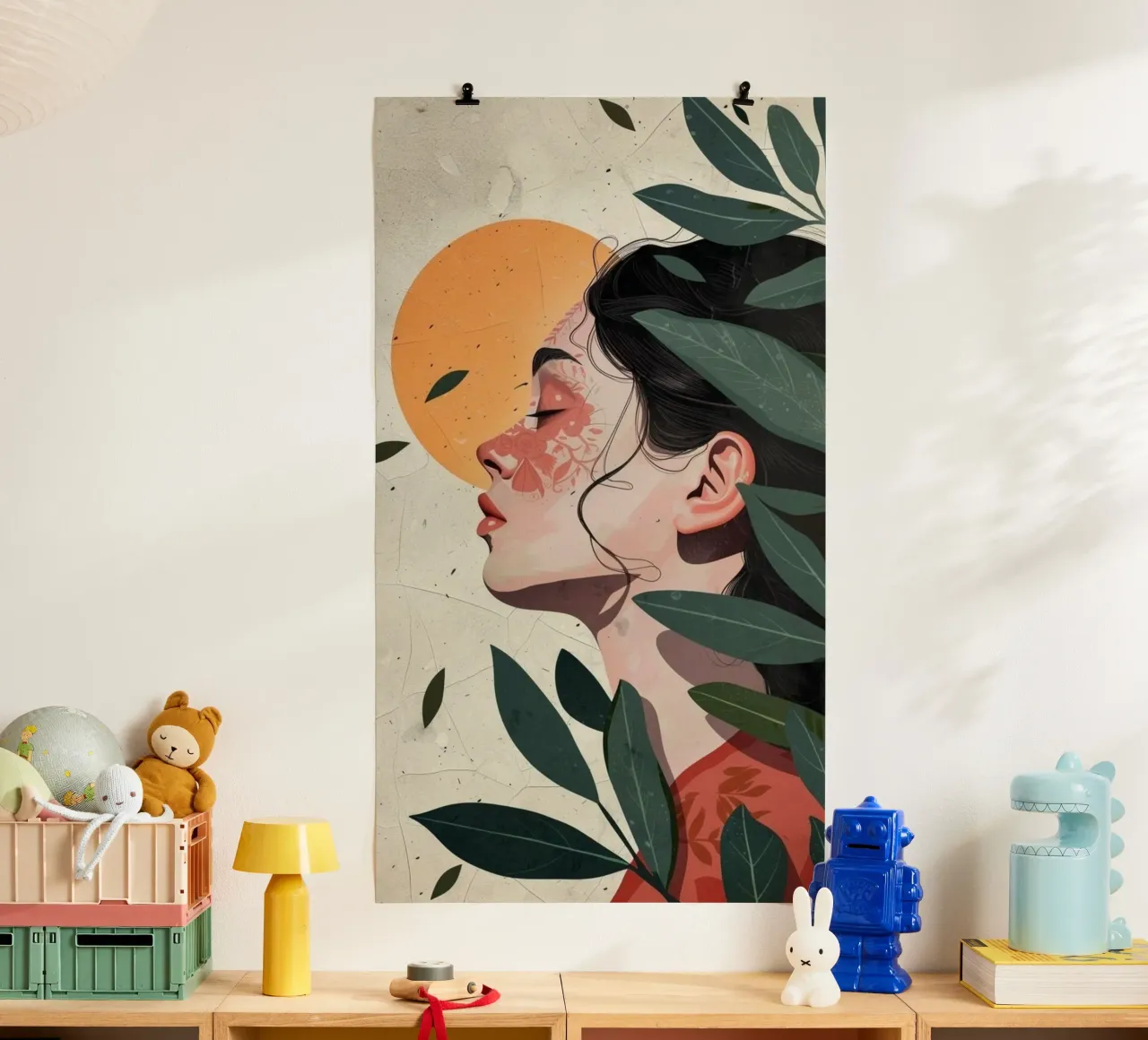 posture girl with leaf poster da throme