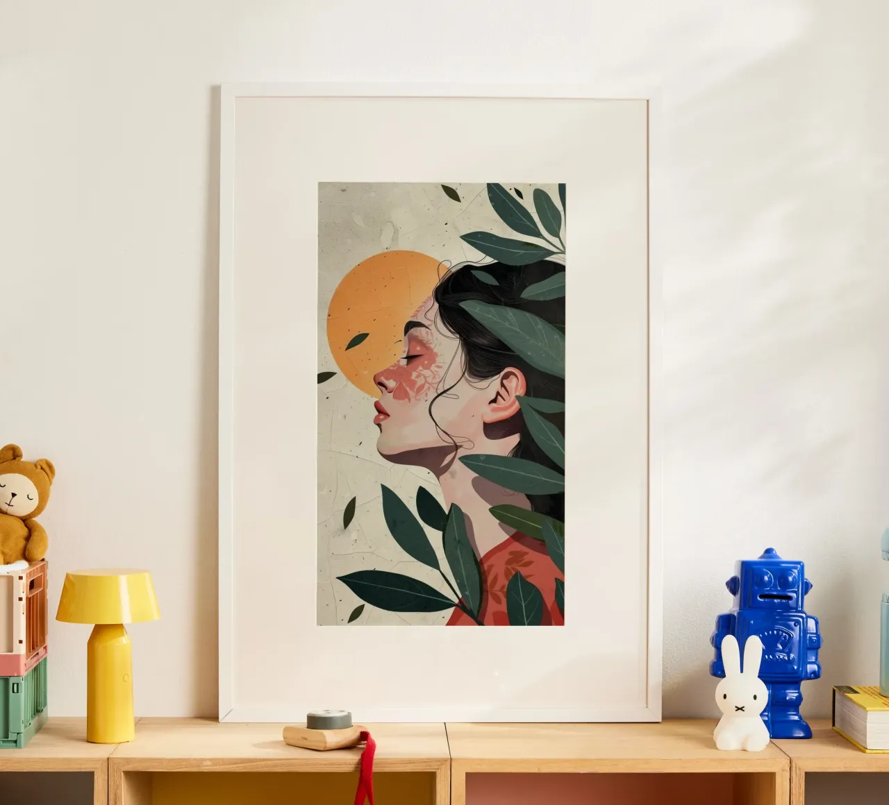 posture girl with leaf poster da throme