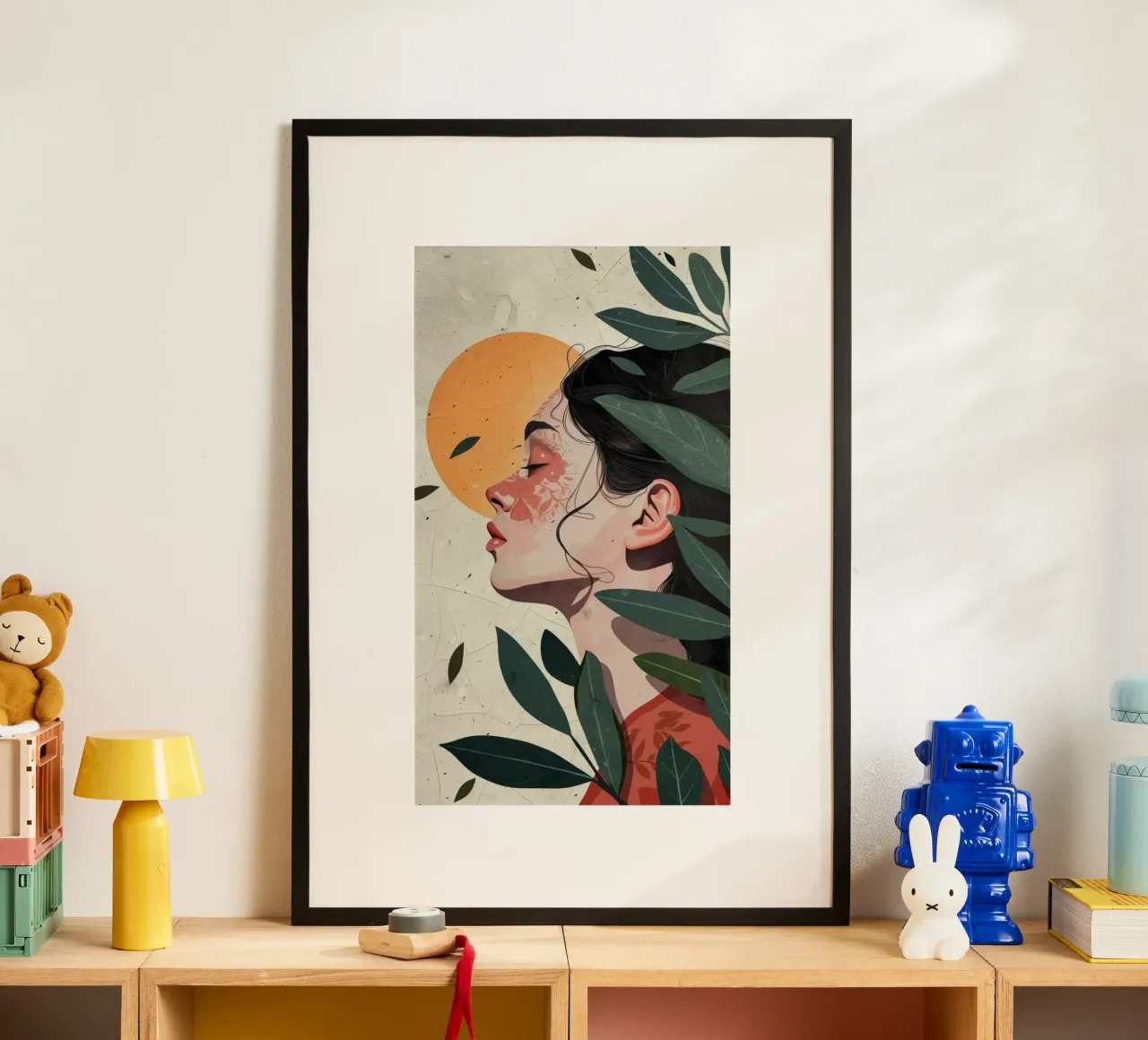 posture girl with leaf poster da throme