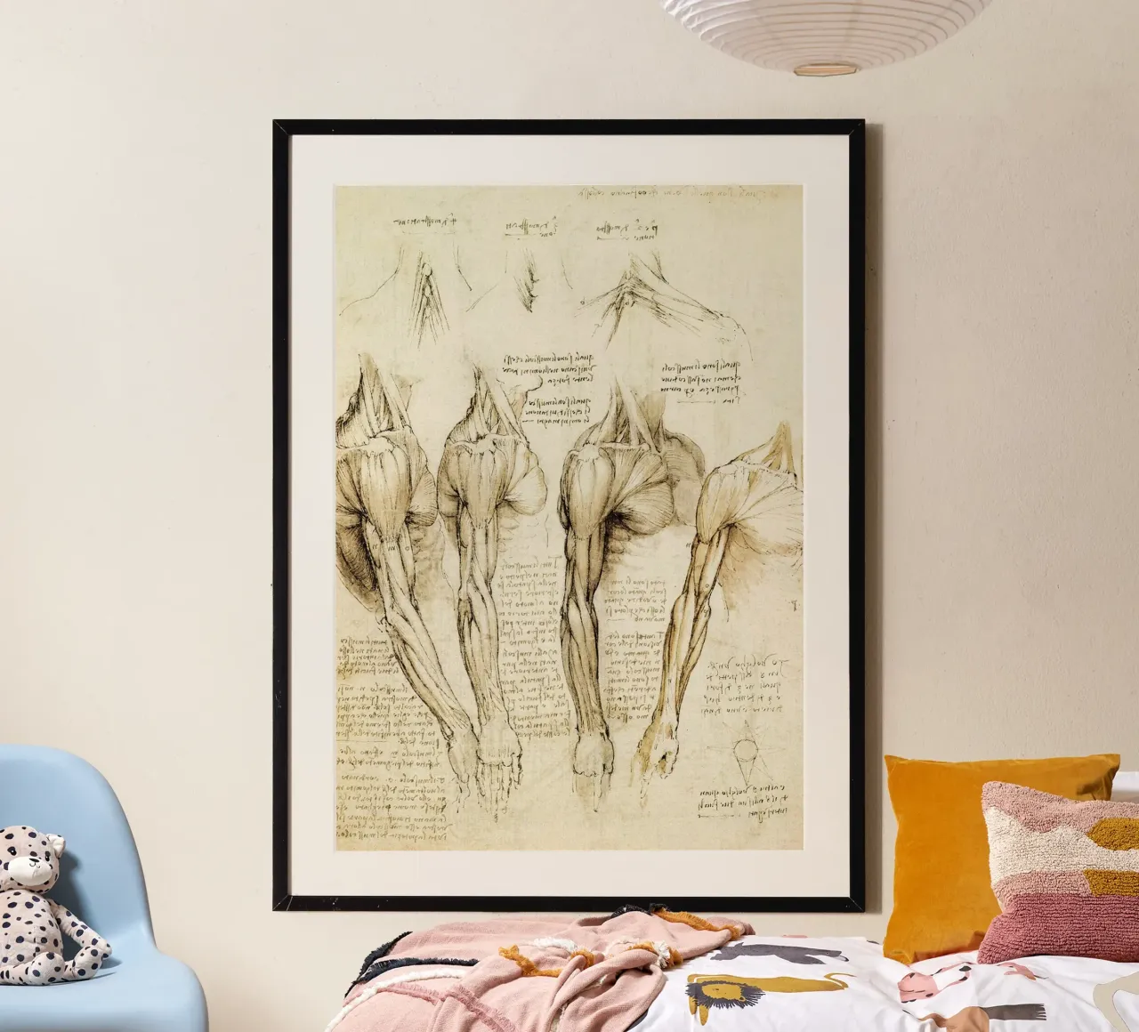 Muscoli della spalla, del braccio e del collo di Leonardo da Vinci poster da James McIntosh