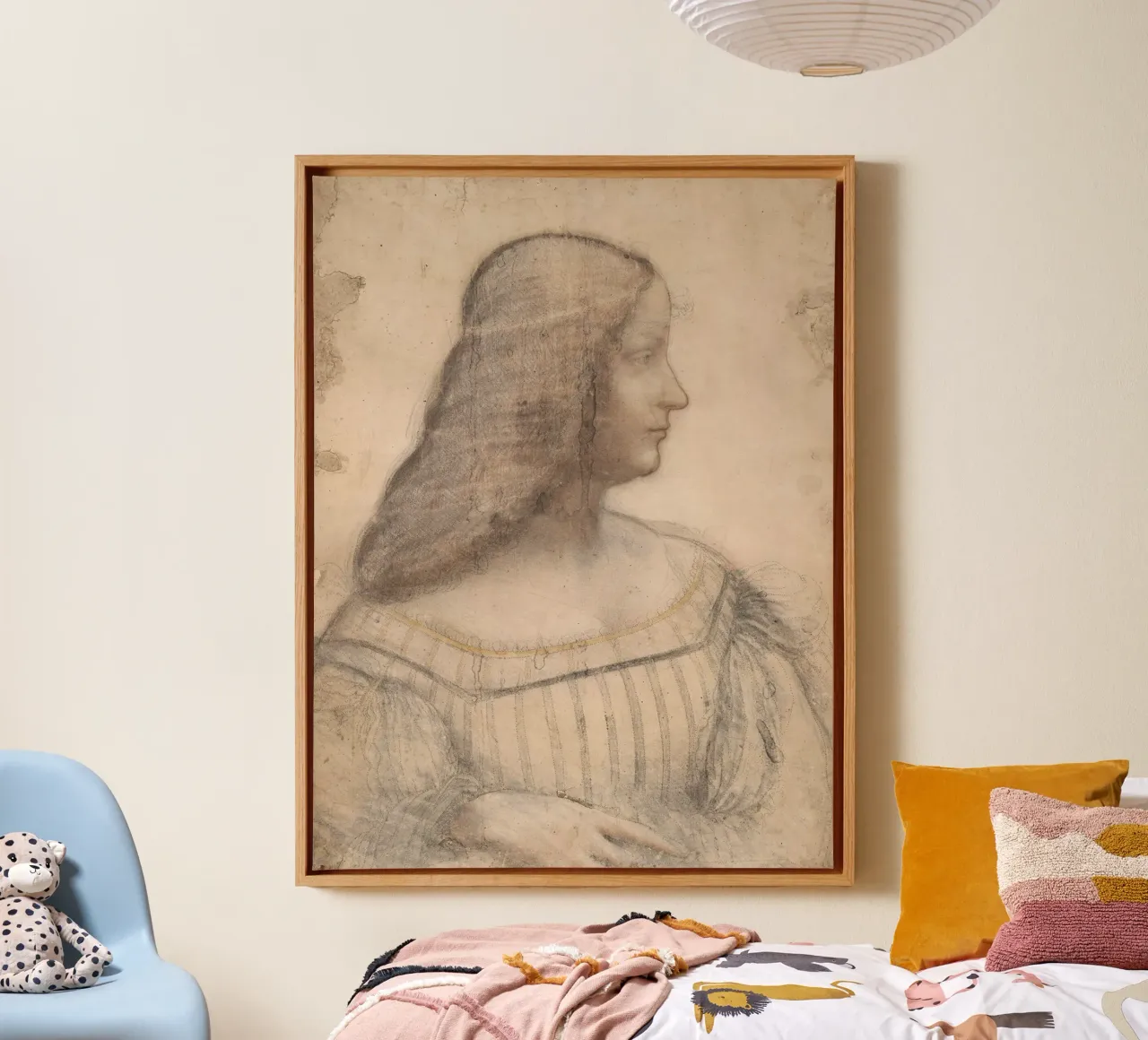 Portrait of Isabella d'Este by Leonardo da Vinci canvas with Floater frame by James McIntosh
