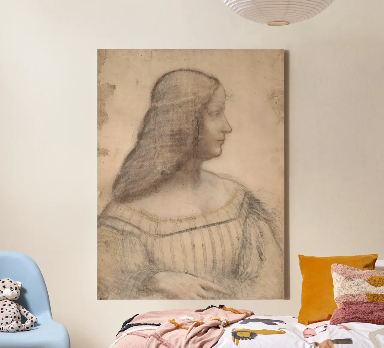 Portrait of Isabella d'Este by Leonardo da Vinci canvas with Floater frame by James McIntosh