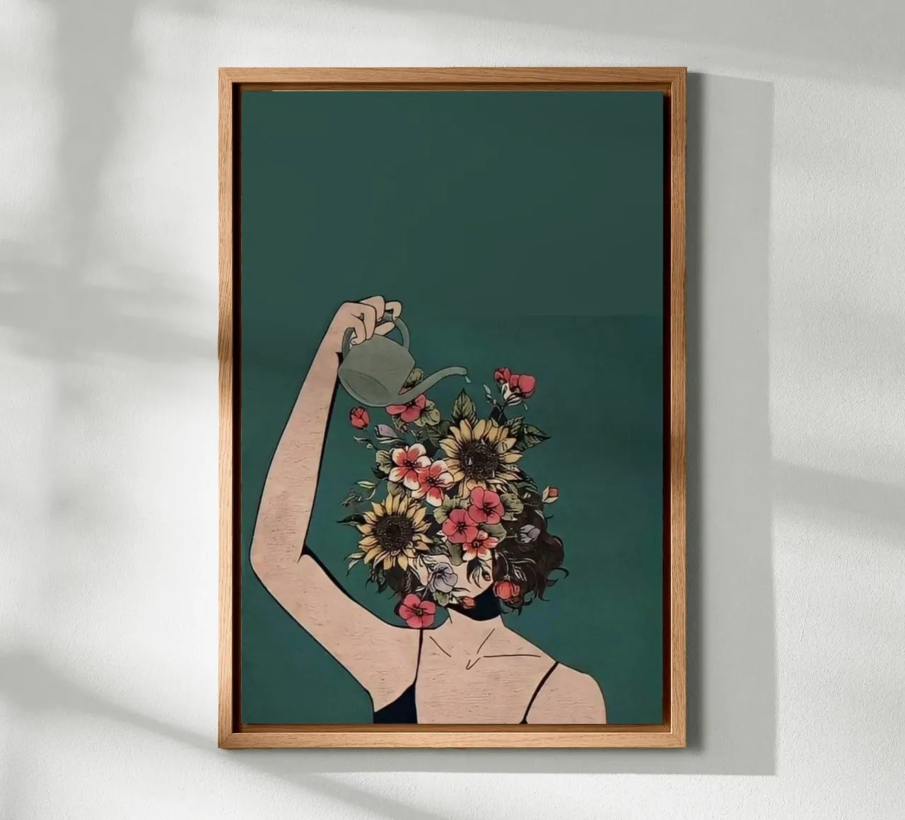 posture garden on face canvas met Baklijst van throme