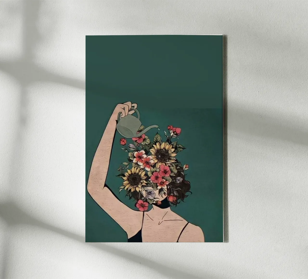 posture garden on face canvas met Baklijst van throme