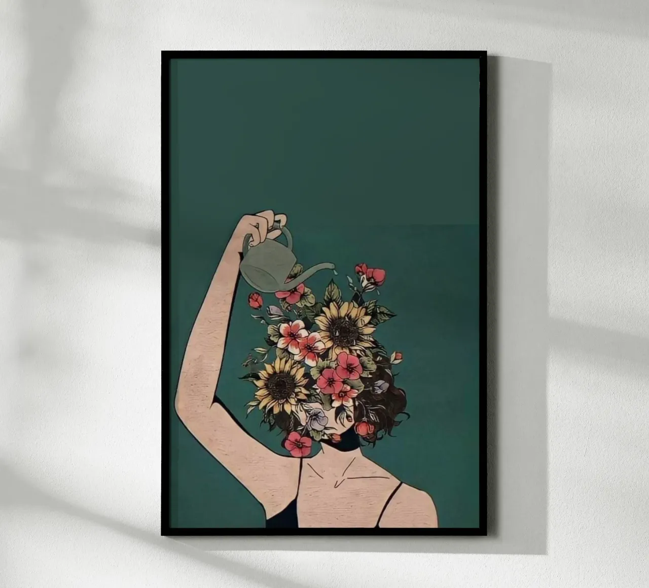 posture garden on face poster con telaio in alluminio da throme