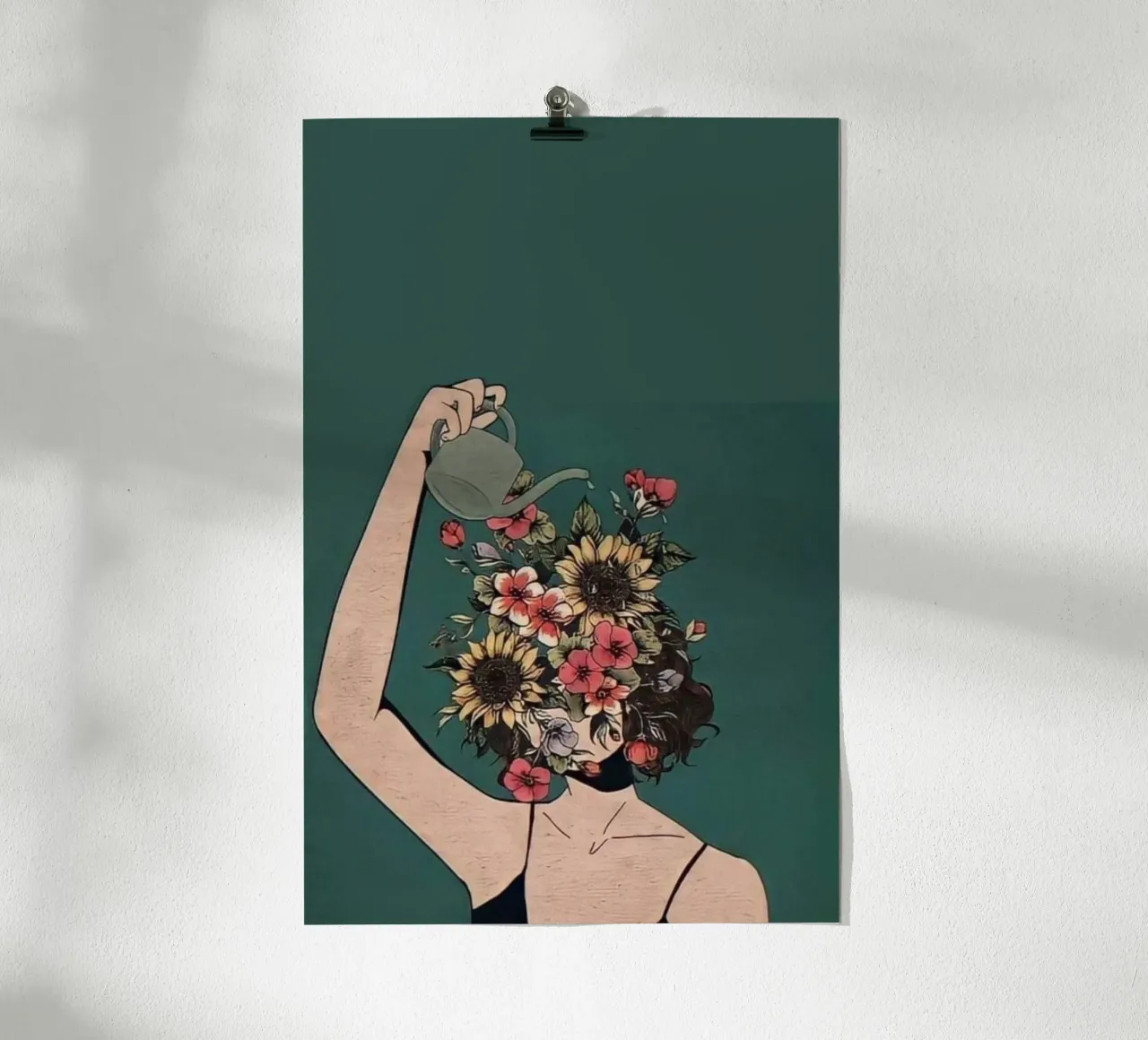 posture garden on face poster con telaio in alluminio da throme
