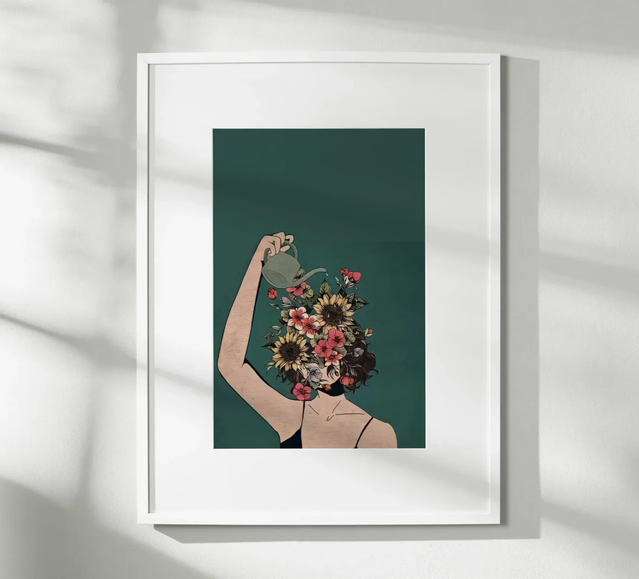 posture garden on face poster con telaio in alluminio da throme