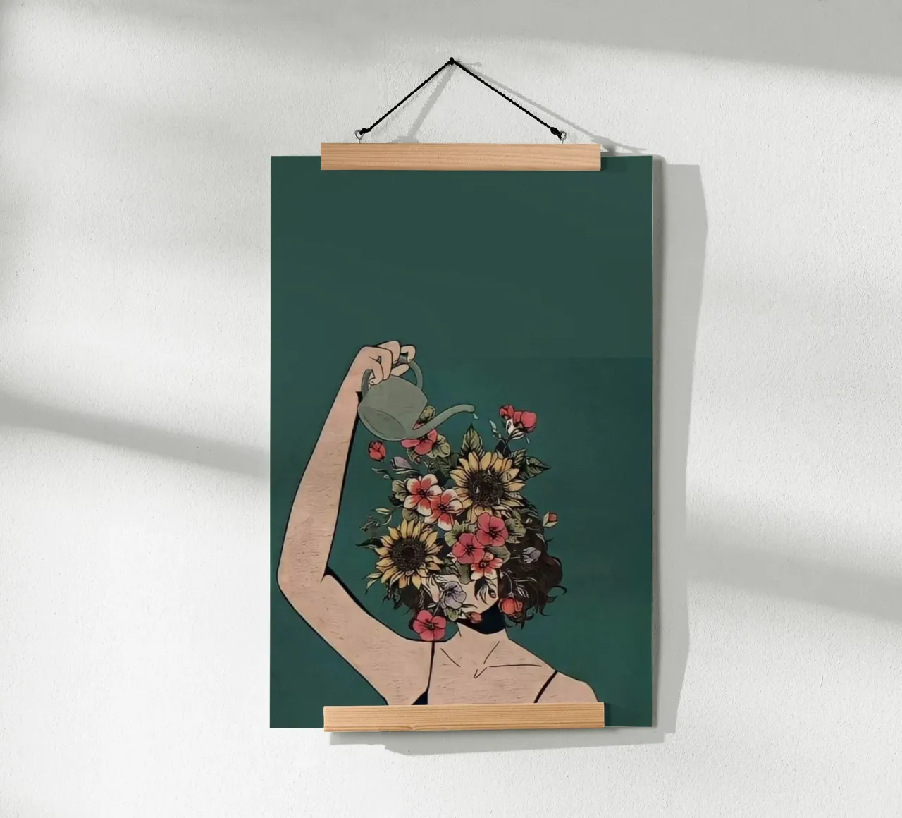 posture garden on face poster con telaio in alluminio da throme