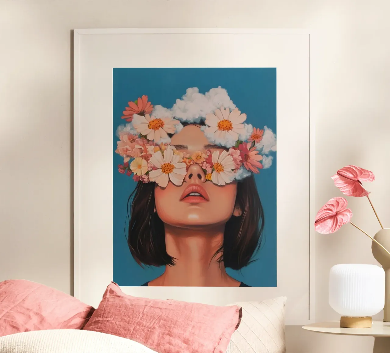 girl with flower face poster da throme