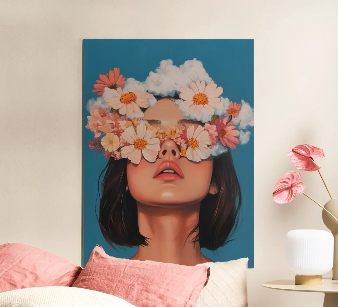 girl with flower face poster da throme