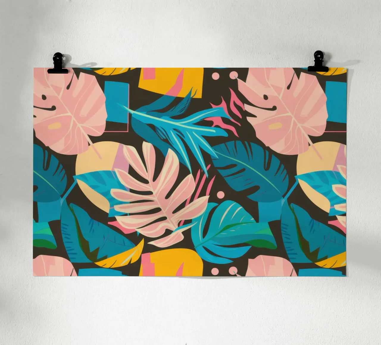 Foglie tropicali pastello poster da Wish Studio