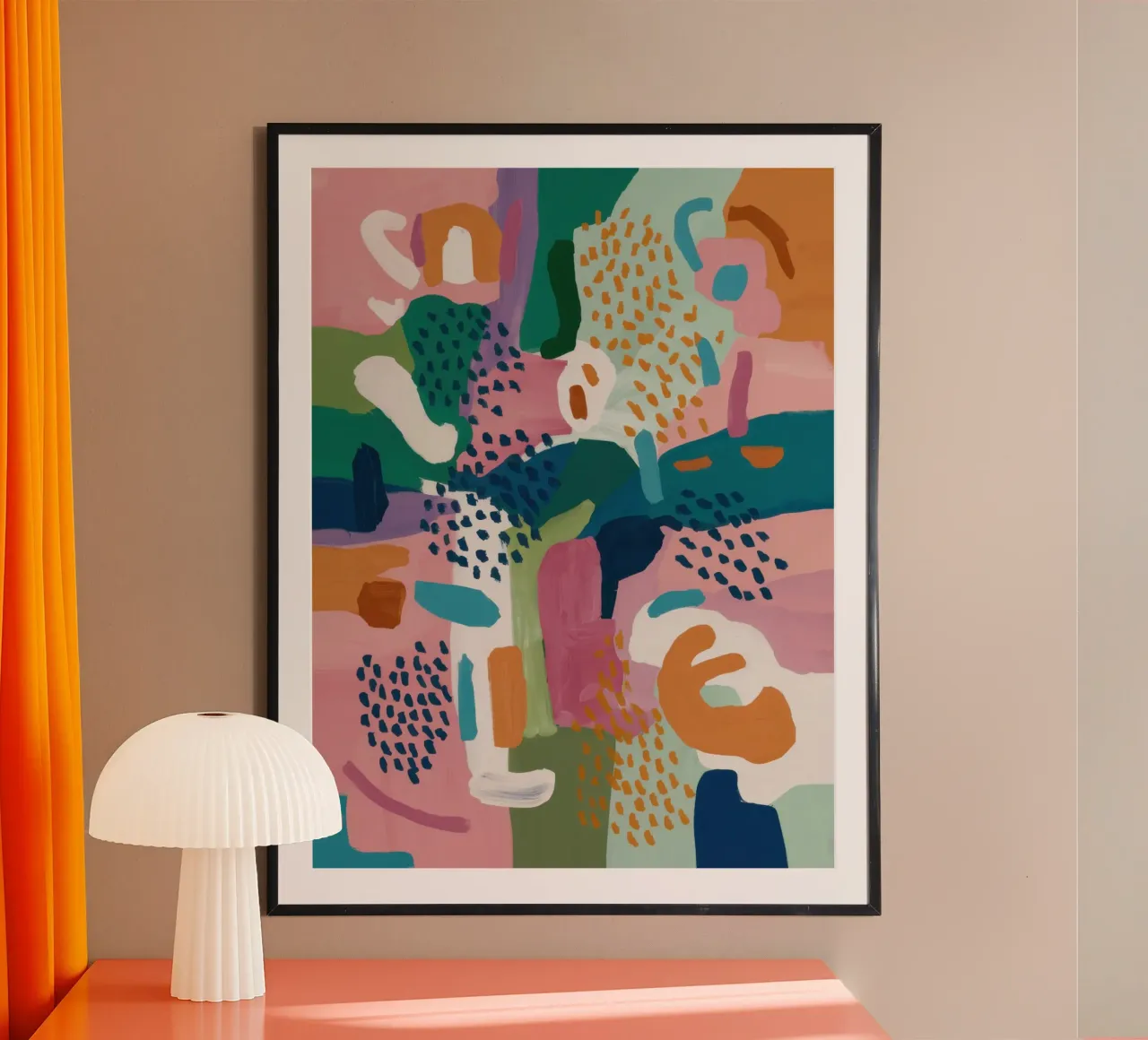 Lebendiges Papaya-Stillleben Poster von Wish Studio