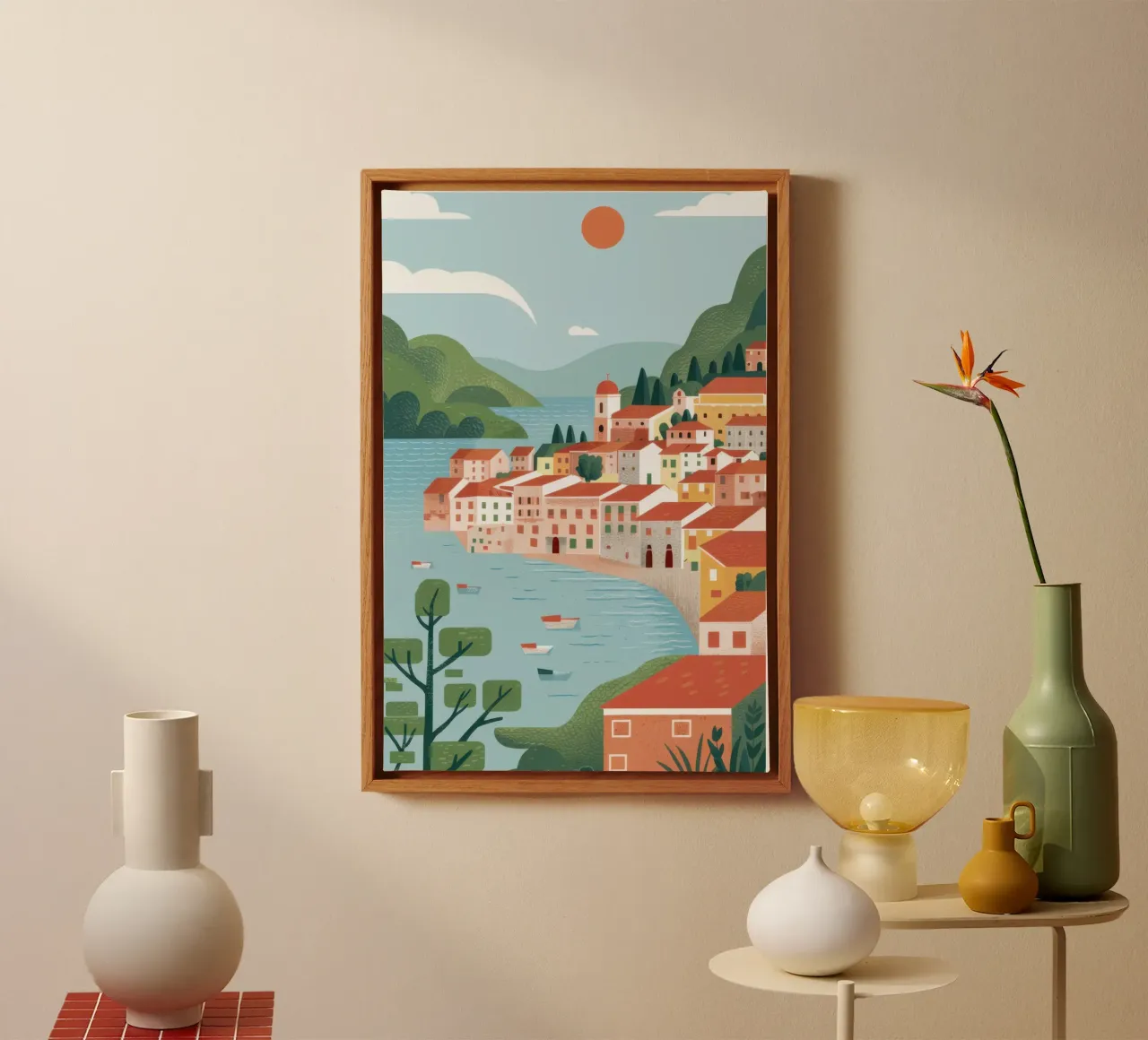 Sogno della Costiera Amalfitana tela con Cornice a cassetta da Wish Studio